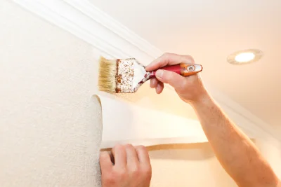Pose de papier peint à Cervione — revêtements muraux et toiles de verre